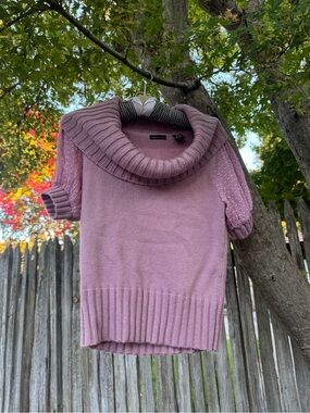 Vintage Moda International Purple Polka Dot Cowl Neck Sweater